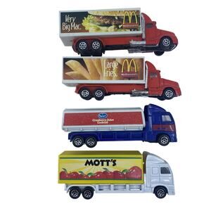 Vintage Hot Wheels Lot of 4 Highway Haulers (McDonald's, Mott's, & Ocean Spray)